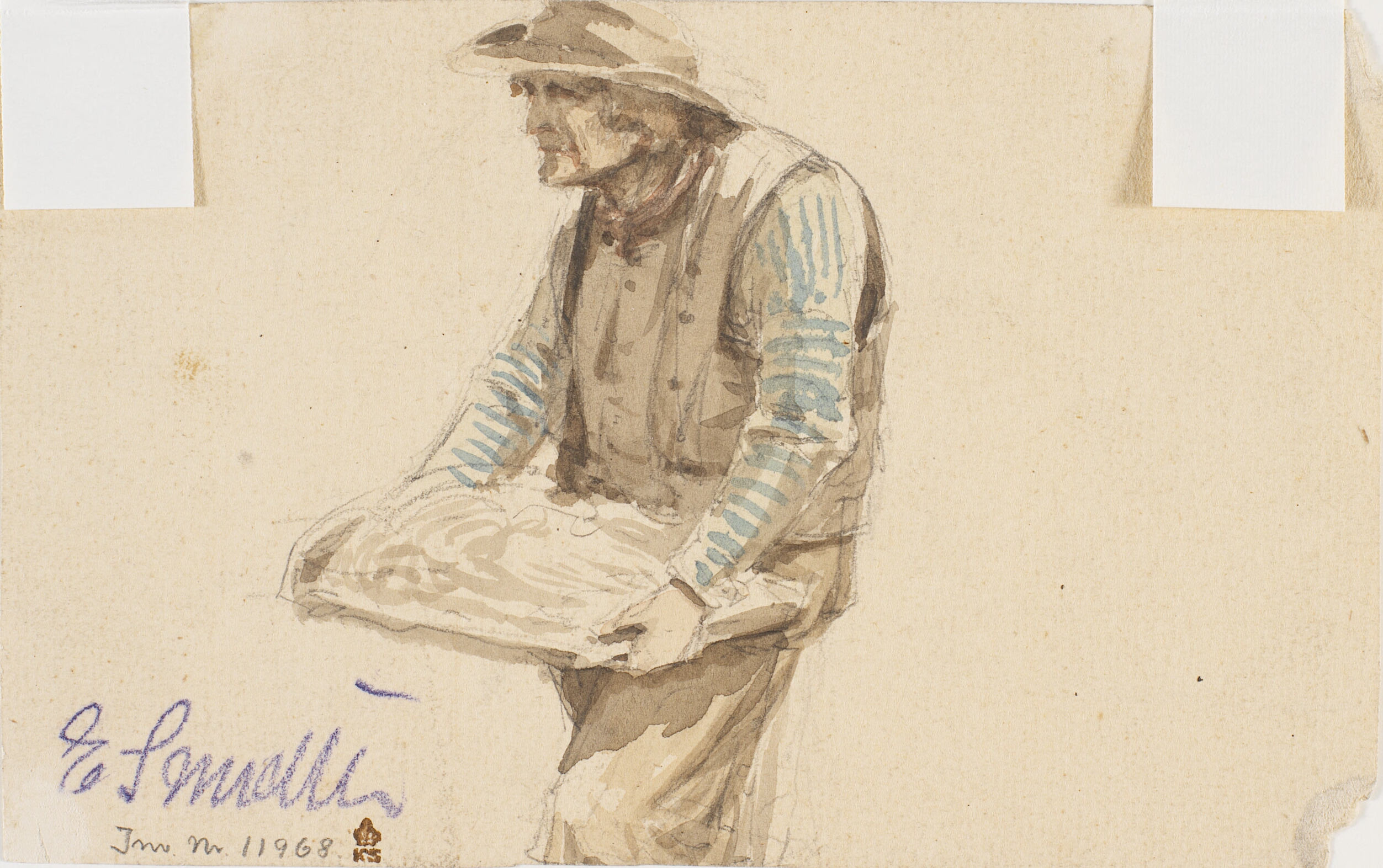 Fisker, der bærer en bakke